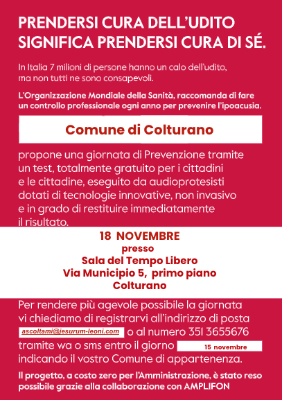 Screening gratuito dell'udito - giornata di prevenzione